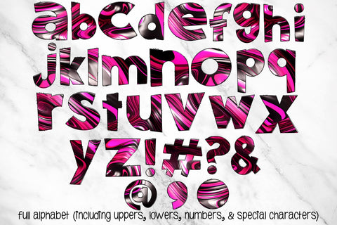 Pink Paint Doodle Letters Bundle Sublimation Crafty Mama Studios 