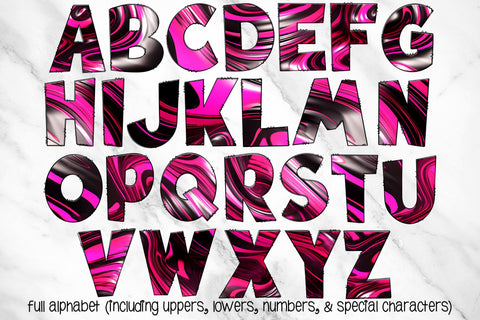 Pink Paint Doodle Letters Bundle Sublimation Crafty Mama Studios 