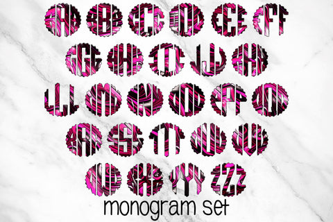 Pink Paint Doodle Letters Bundle Sublimation Crafty Mama Studios 