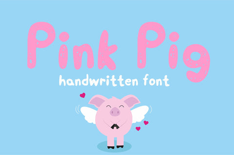 Pink Pig Font | Handwritten font Font CreativeStudioTM 