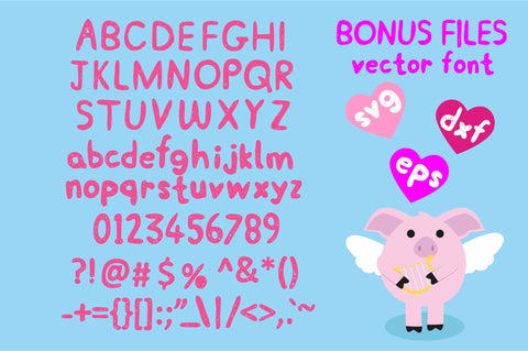 Pink Pig Font | Handwritten font Font CreativeStudioTM 