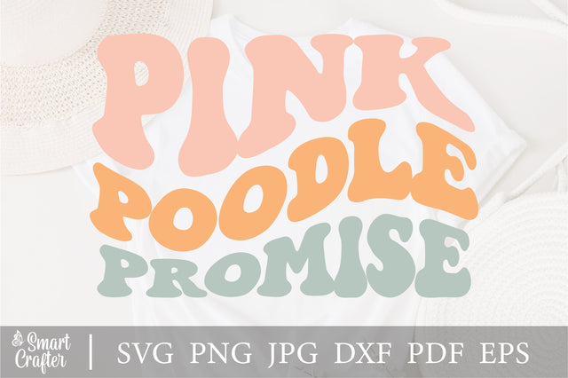 Pink Poodle Promise svg, wavy style svg, EPS PNG Cricut Instant Download SVG Fauz 
