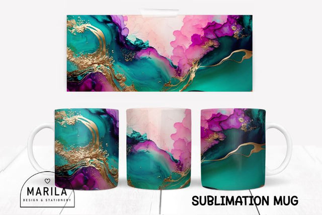 Pink Purple and Teal Abstract sublimation design #1 Sublimation Marilakits 