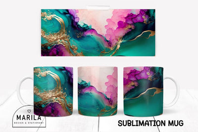 Pink Purple and Teal Abstract sublimation design #2 Sublimation Marilakits 