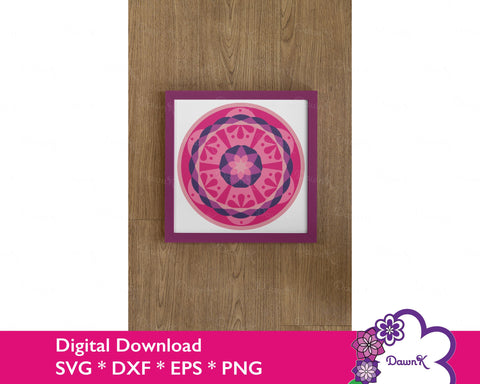 Pink Purple Layered Mandala SVG - flower mandala svg, floral mandala svg SVG DawnKDesigns 