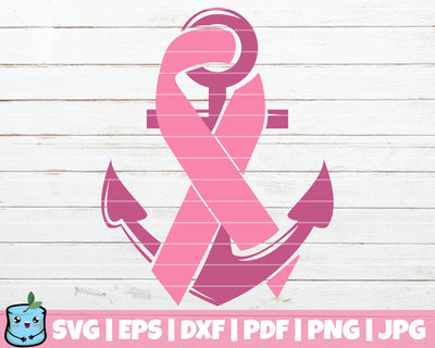 Pink Ribbon Anchor SVG MintyMarshmallows 