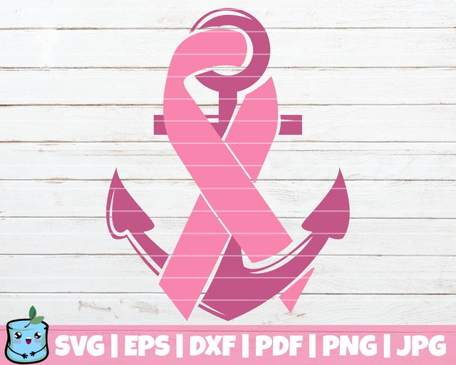 Pink Ribbon Anchor SVG MintyMarshmallows 