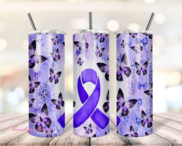 Pink Ribbon Breast Cancer 20oz Tumbler wrap PNG Download Sublimation TrendingDesign 