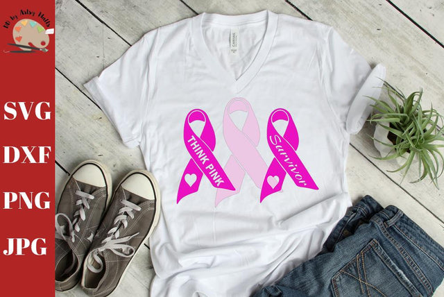 Pink Ribbon Bundle - breast cancer svg - cancer awareness - awareness ribbon svg dxf png jpg SVG The Artsy Spot 