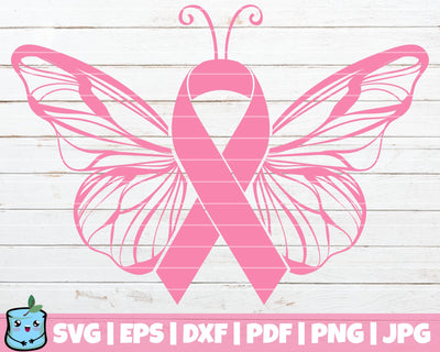 Pink Ribbon Butterfly SVG MintyMarshmallows 