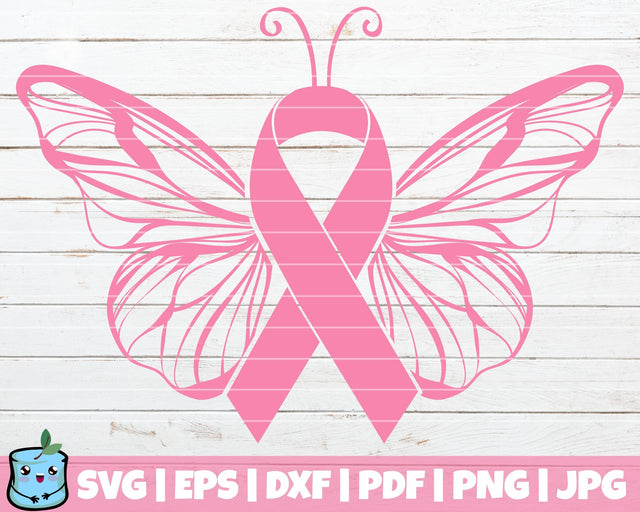 Pink Ribbon Butterfly SVG MintyMarshmallows 