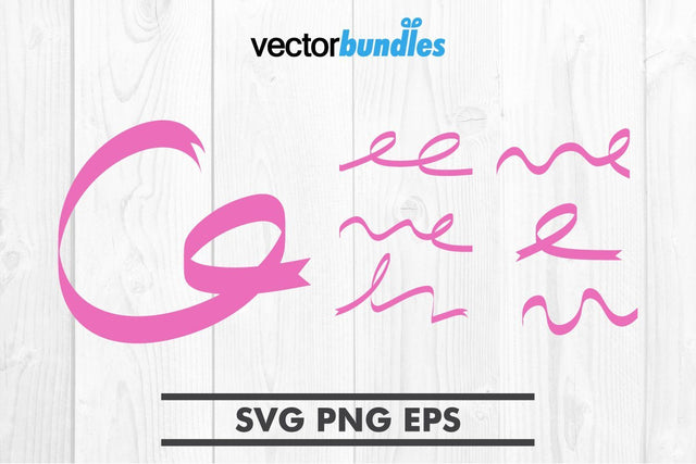 Pink ribbon clip art svg SVG vectorbundles 