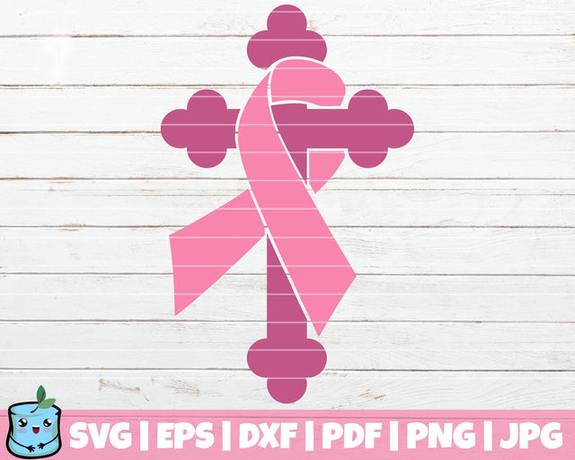 Pink Ribbon Cross SVG MintyMarshmallows 