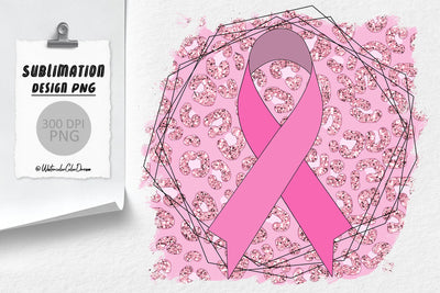 Pink Ribbon Leopard PNG | Breast Cancer Sublimation Sublimation WatercolorColorDream 