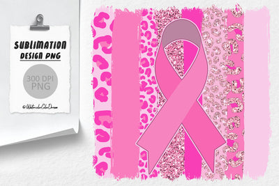 Pink Ribbon Sublimation Design | Breast Cancer PNG Sublimation WatercolorColorDream 
