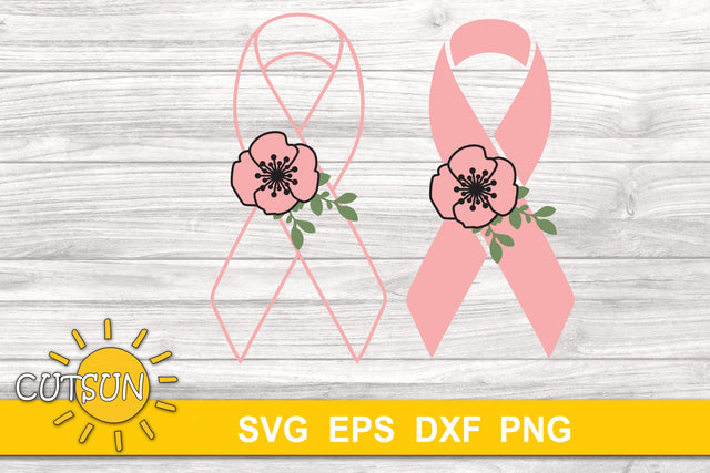 Pink Ribbon svg | Floral pink ribbon SVG | Breast cancer SVG SVG CutsunSVG 