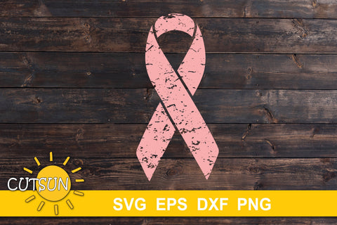 Pink Ribbon svg | Pink ribbon Distressed SVG | Breast cancer SVG CutsunSVG 