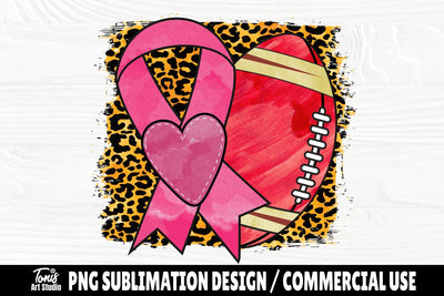 Pink Ribbon with Football PNG, Cancer Sublimation Design SVG TonisArtStudio 