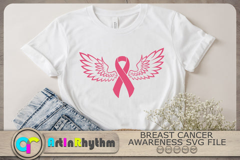 Pink Ribbon with wings Svg, Breast Cancer Awareness Svg, Pink Ribbon Svg SVG Artinrhythm shop 