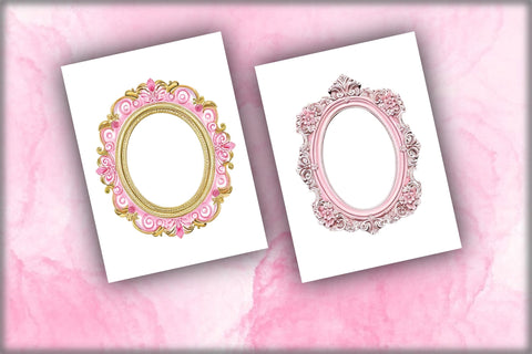 Pink Rococo Frames Sublimation Clipart Sublimation Creativeart88 