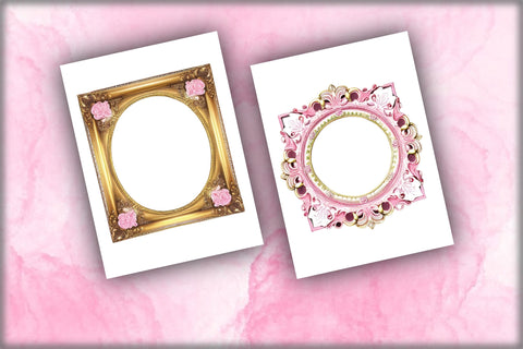 Pink Rococo Frames Sublimation Clipart Sublimation Creativeart88 