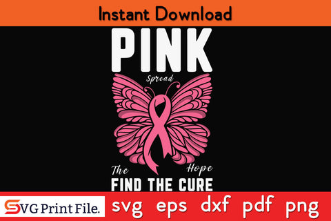Pink Speared The Hope Breast Cancer Awareness SVG PNG Cricut Silhouette Cut File SVG SVG Print File 