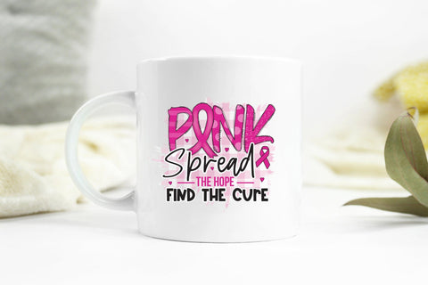 Pink Spread the Hope Find the Cure PNG Sublimation Sublimation CraftLabSVG 