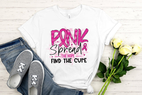 Pink Spread the Hope Find the Cure PNG Sublimation Sublimation CraftLabSVG 