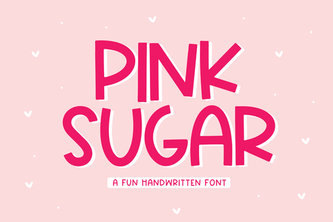 Pink Sugar - Cute Handwritten Font Font KA Designs 