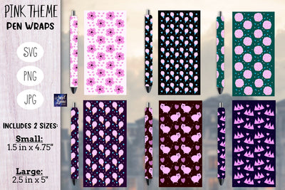 Pink Themed Pen Wrap Bundle | Pink Pen Wrap SVG SVG Angel Lynne Designs 