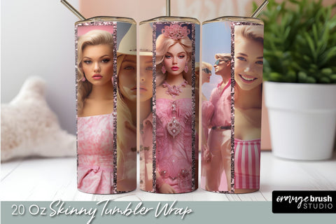 Pink Tumbler Sublimation: Princess Girl Tumbler Wrap Sublimation OrangeBrushStudio 