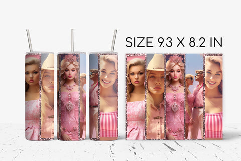 Pink Tumbler Sublimation: Princess Girl Tumbler Wrap Sublimation OrangeBrushStudio 