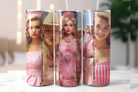 Pink Tumbler Sublimation: Princess Girl Tumbler Wrap Sublimation OrangeBrushStudio 
