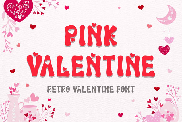 PInk Valentine Font Prasetya Letter 