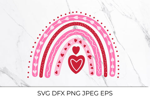 Pink Valentines Rainbow SVG. Cute Valentines Day Clipart. SVG LaBelezoka 