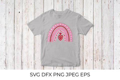 Pink Valentines Rainbow SVG. Cute Valentines Day Clipart. SVG LaBelezoka 