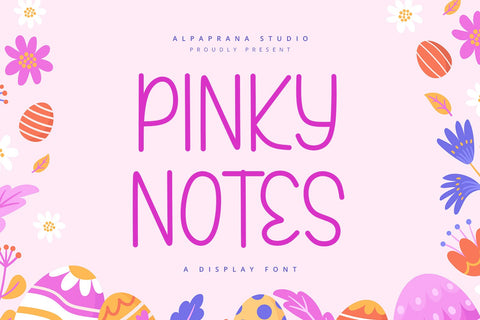 Pinky Notes - Display Font Font Alpaprana Studio 