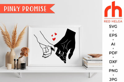 Pinky Promise SVG - Couple Hands Cut File SVG RedHelgaArt 