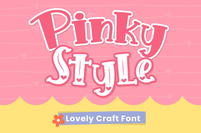 Pinky Style - Lovely Craft Font Font Attype studio 