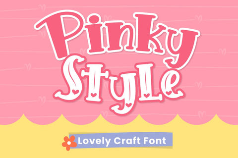 Pinky Style - Lovely Craft Font Font Attype studio 
