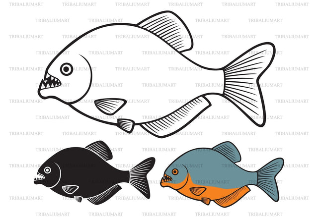 Piranha fish SVG TribaliumArtSF 