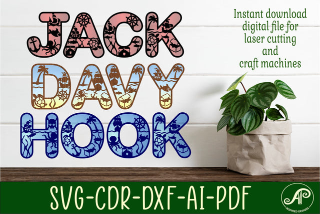 Pirate alphabet set. 2 layer letters. 47letter SVG APInspireddesigns 