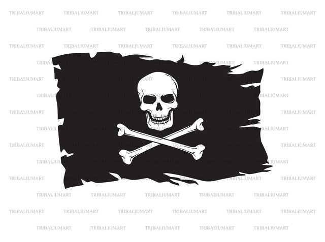 Pirate flag with skull and cross bones SVG TribaliumArtSF 