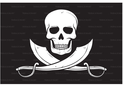 Pirate flag with skull and crossed sabers SVG TribaliumArtSF 