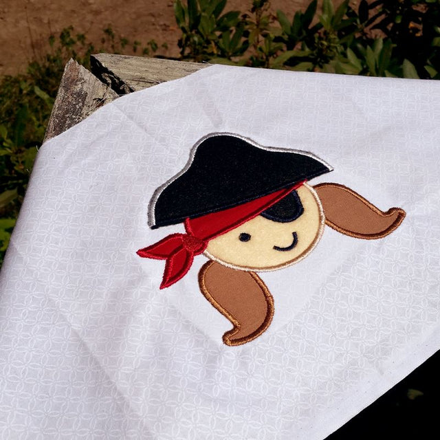 Pirate Girl Applique Embroidery Embroidery/Applique Designed by Geeks 
