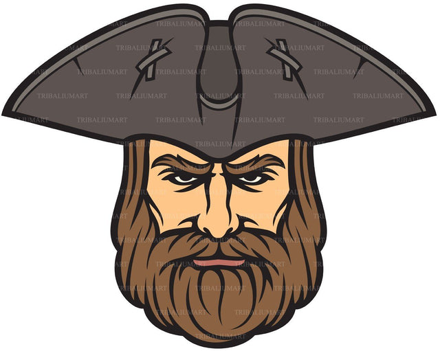 Pirate head with hat SVG TribaliumArtSF 