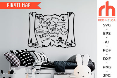 Pirate Map SVG - Kids Party Cut File SVG RedHelgaArt 