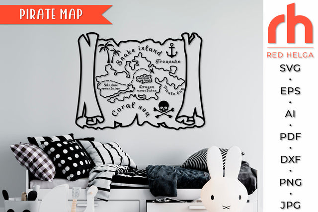 Pirate Map SVG - Kids Party Cut File SVG RedHelgaArt 