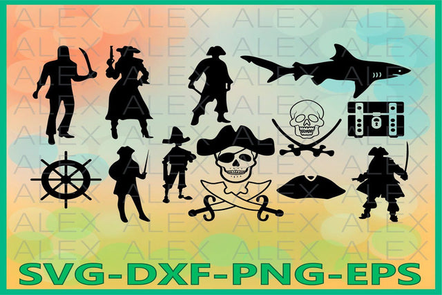 Pirate Silhouettes svg SVG AlexSVGStudio 