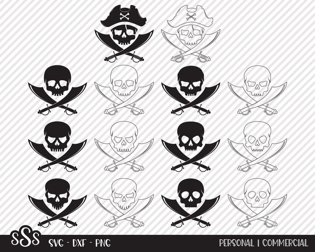 Pirate Skull & Crossed Swords Bundle | Outdoor SVG SVG Texas Southern Cuts 